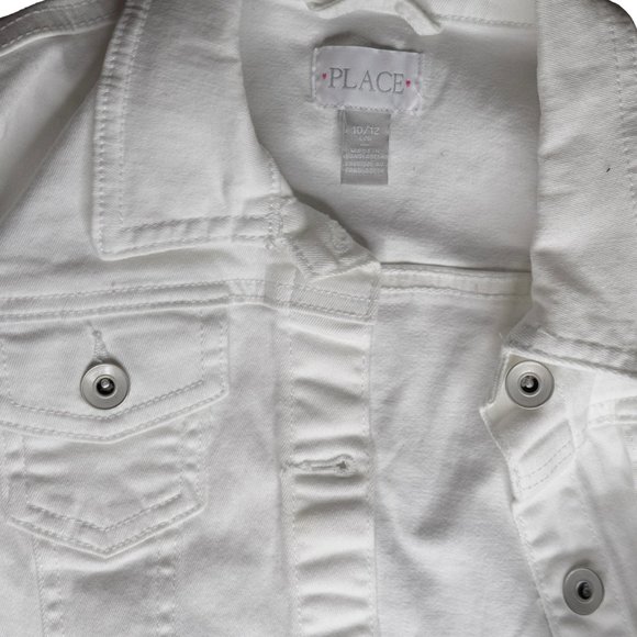 The Childrens Place Girls White Army Lightweight Jacket Casual Size 10 /12 | L/G - Picture 7 of 9